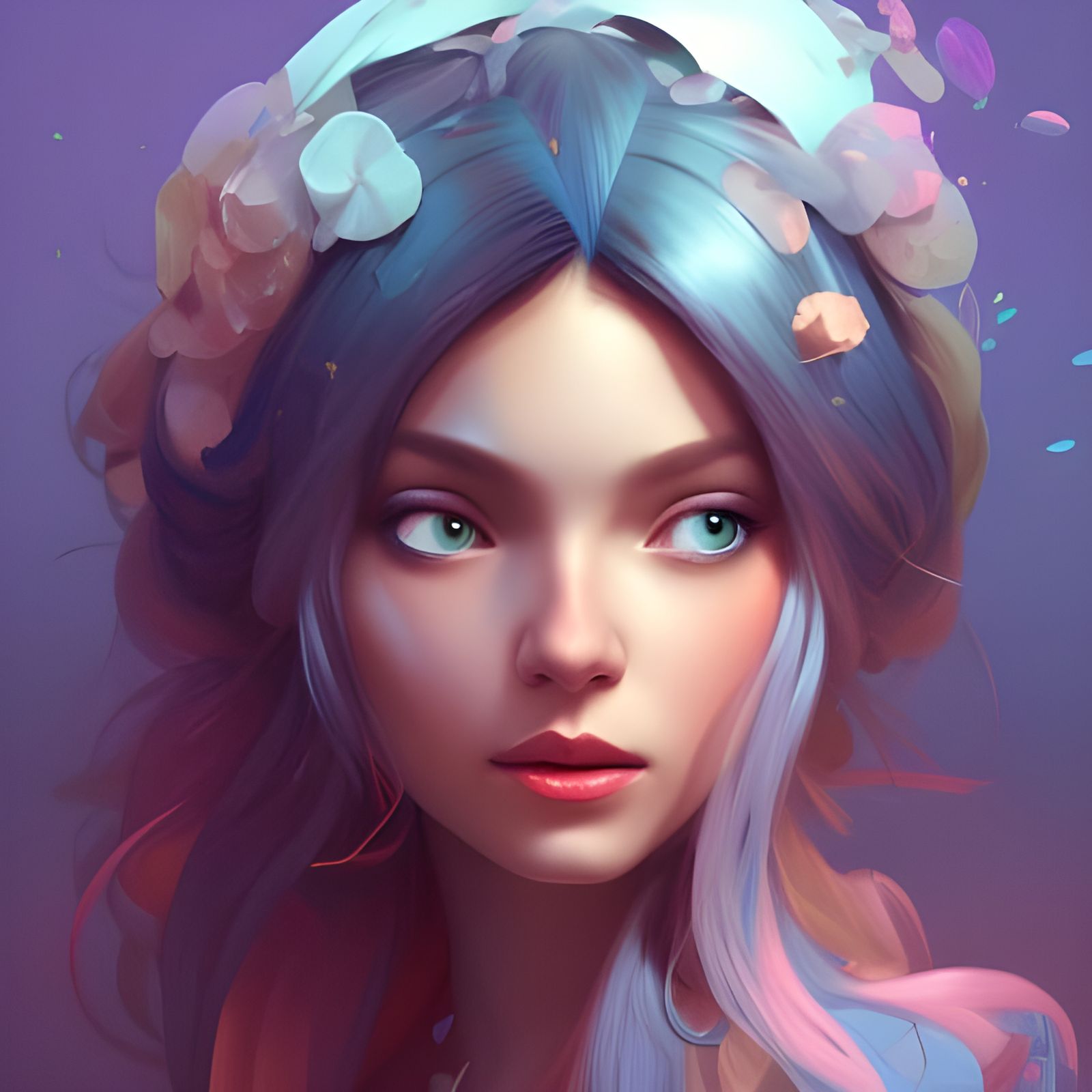 Intricate Portrait of Puzzle Princess in Art Nouveau Style
