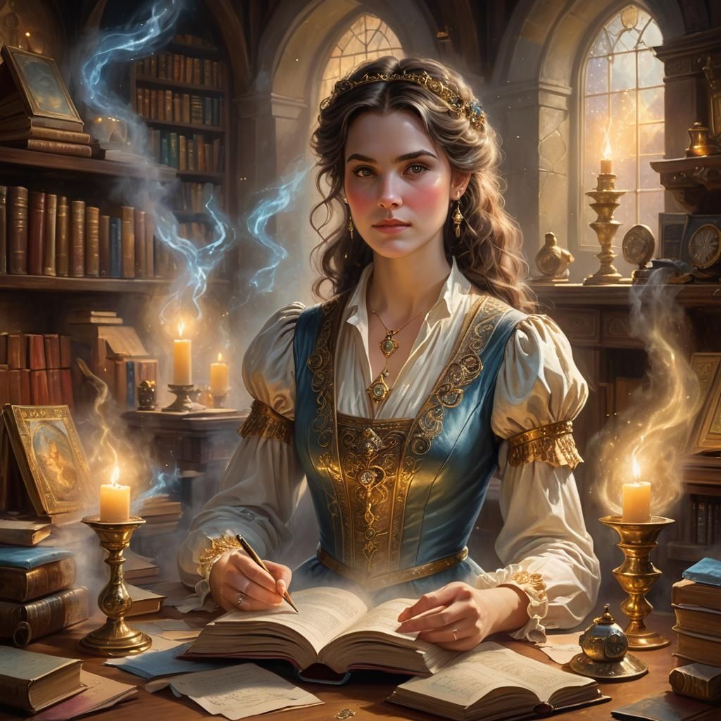 Ethereal Fantasy Portrait of a Magic Historian