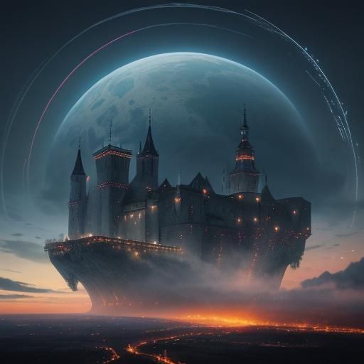 Woman Creating Objects with Imagination: Digital Art