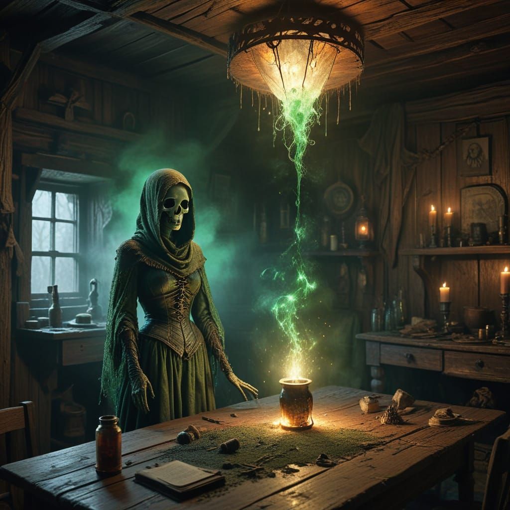 Medieval Maiden Confronts Ancient Log Cabin's Dark Secrets