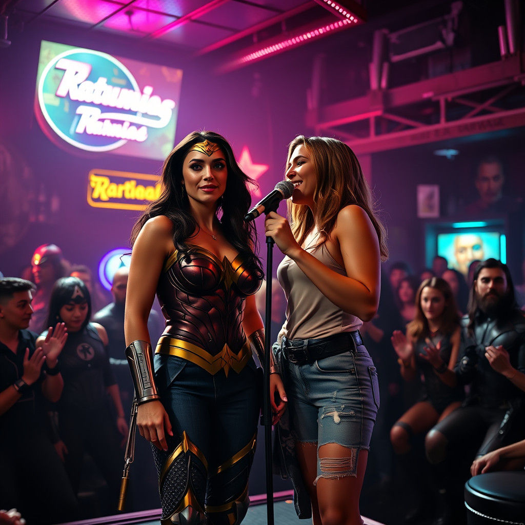 Wonder Woman and Gal Gadot Sing Karaoke