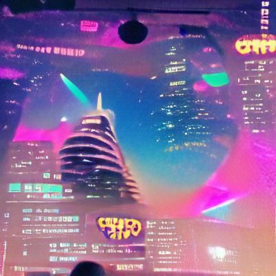 Vibrant Futurefunk Cityscape in Neon Lights