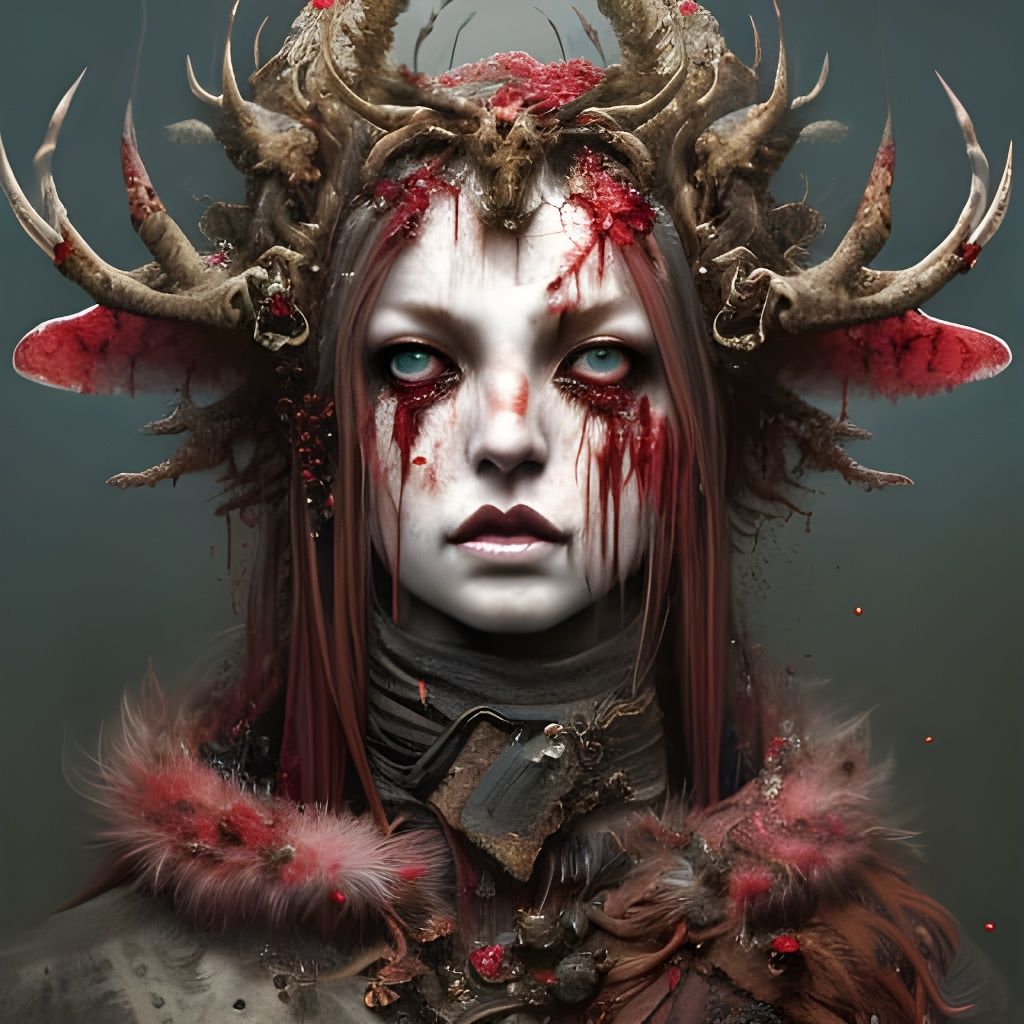 Vampire Druid Portrait in Detailed Fantasy Style