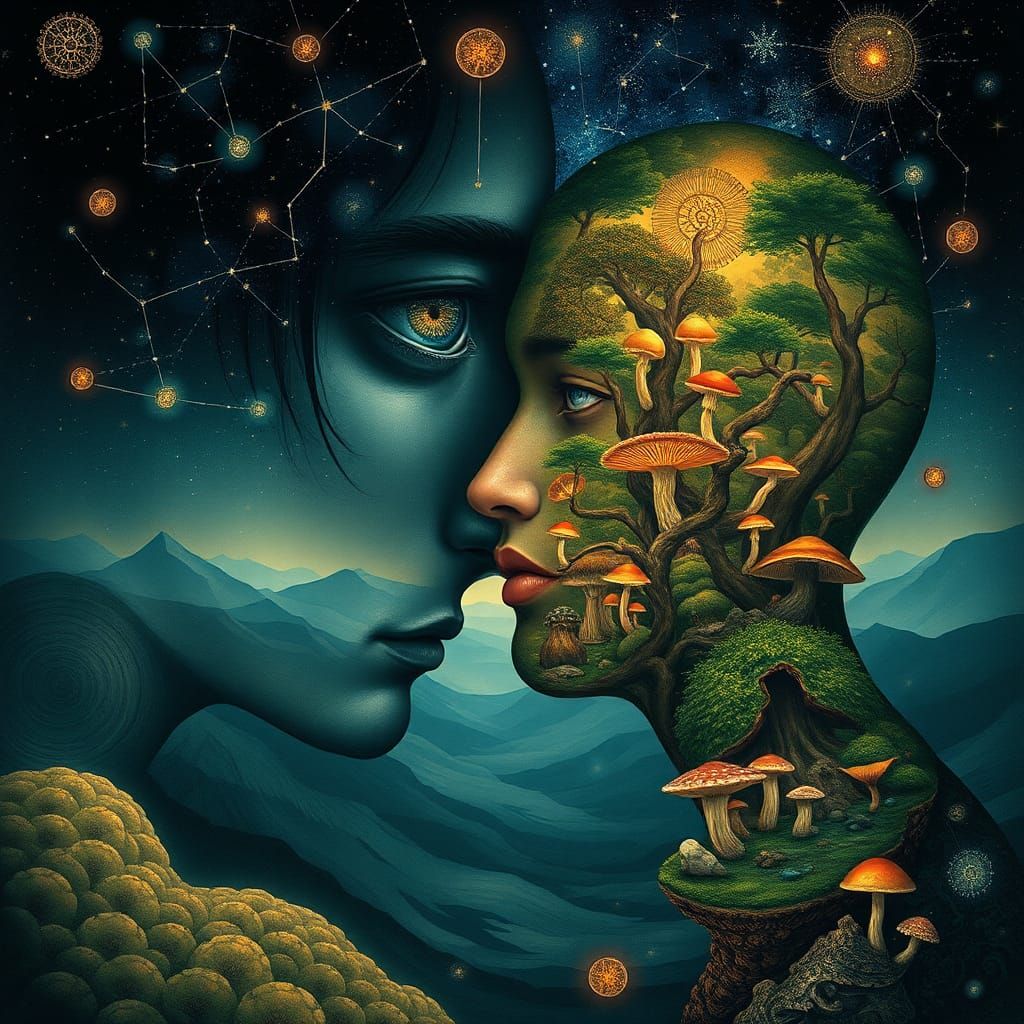 Ethereal Mindscape: Surreal Concept Art in Mixed Media