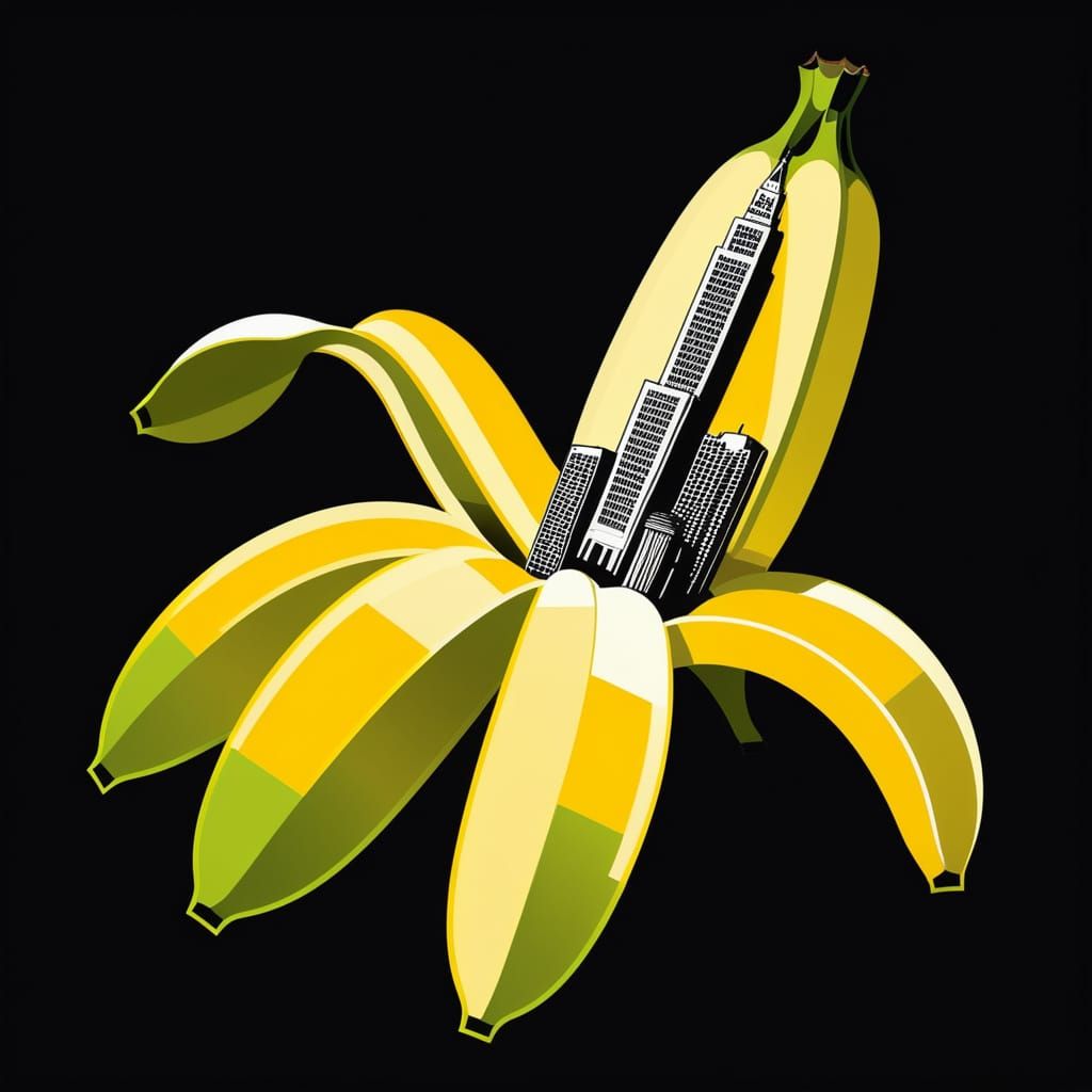 Surreal Banana Reveals Glowing Neon Micro-Cityscape Within