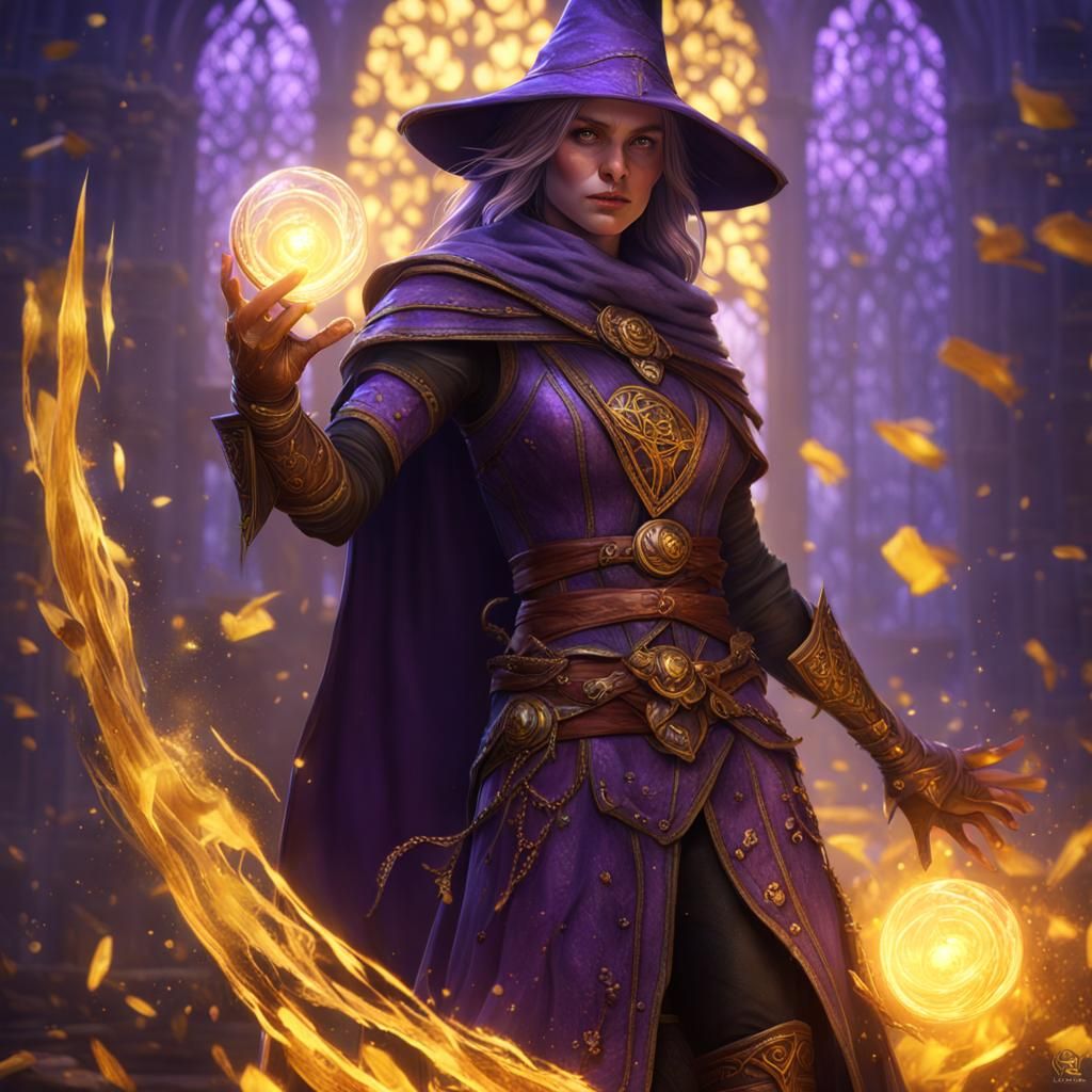 Half-Elf Wizard in Dark Fantasy Style