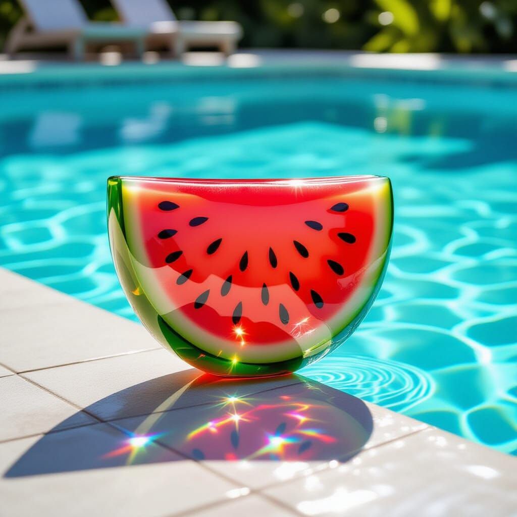 Glass Watermelon Purse by Poolside