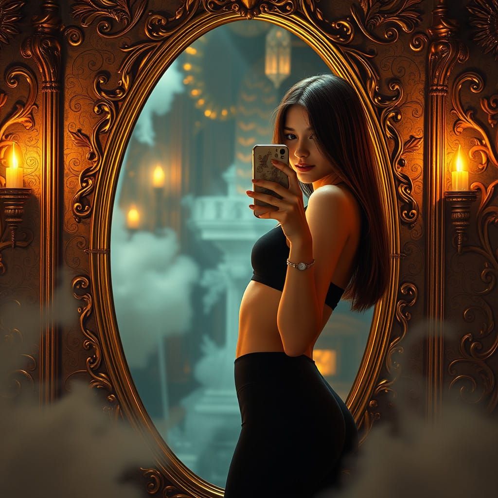 Mystical Self-Portrait in Dreamlike Setting