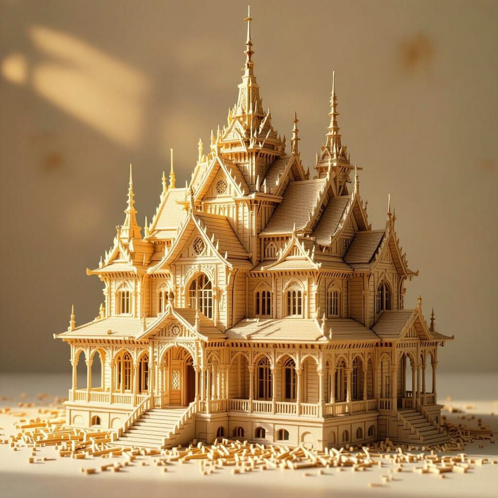 Matchstick Palace in Golden Hour Light