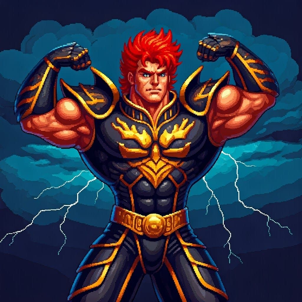 Epic Crimson Warrior in Dragon Armor