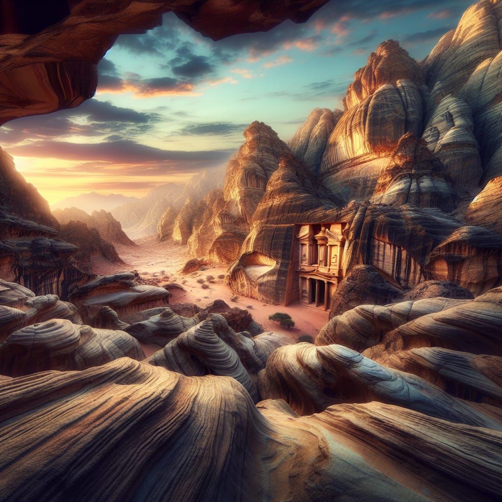 Ancient Sandstone Mountain Landscape