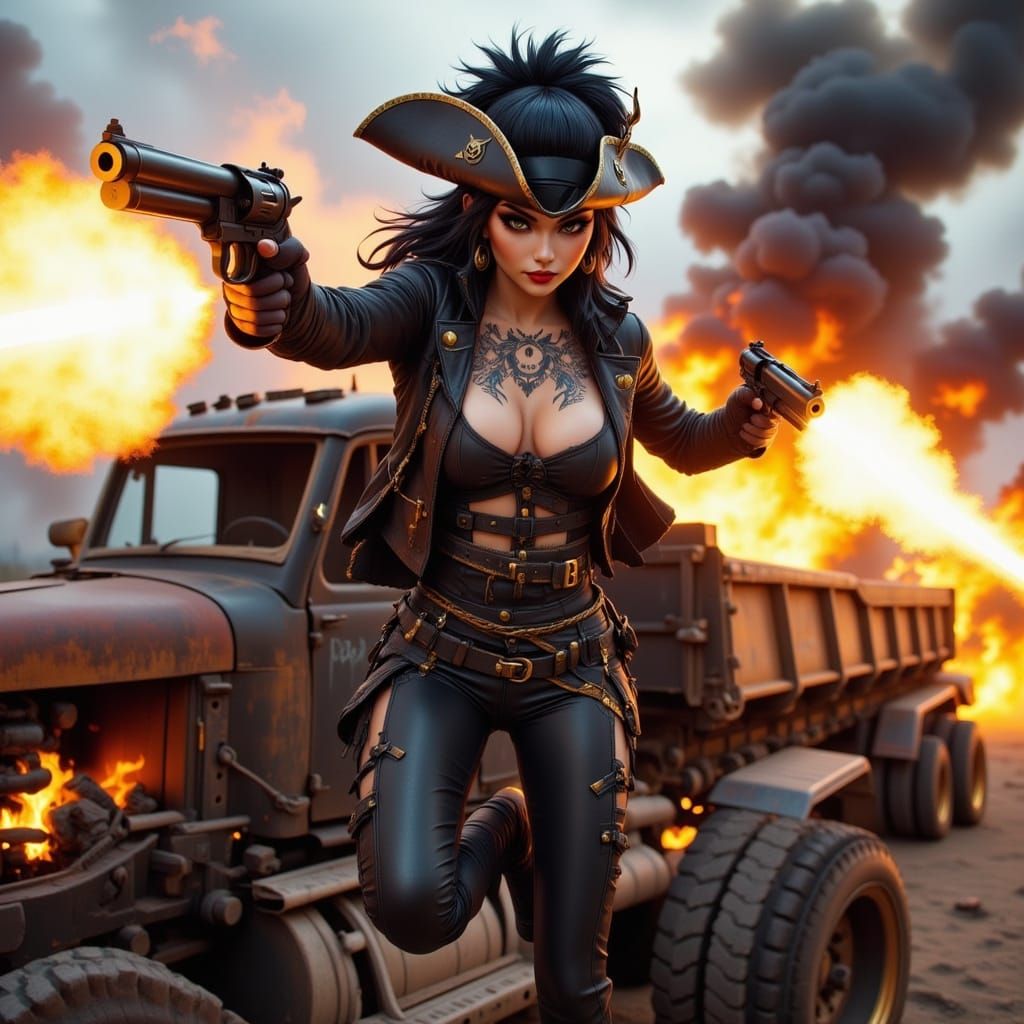 Post-Apocalyptic Pirate Leaps with Laser Revolvers