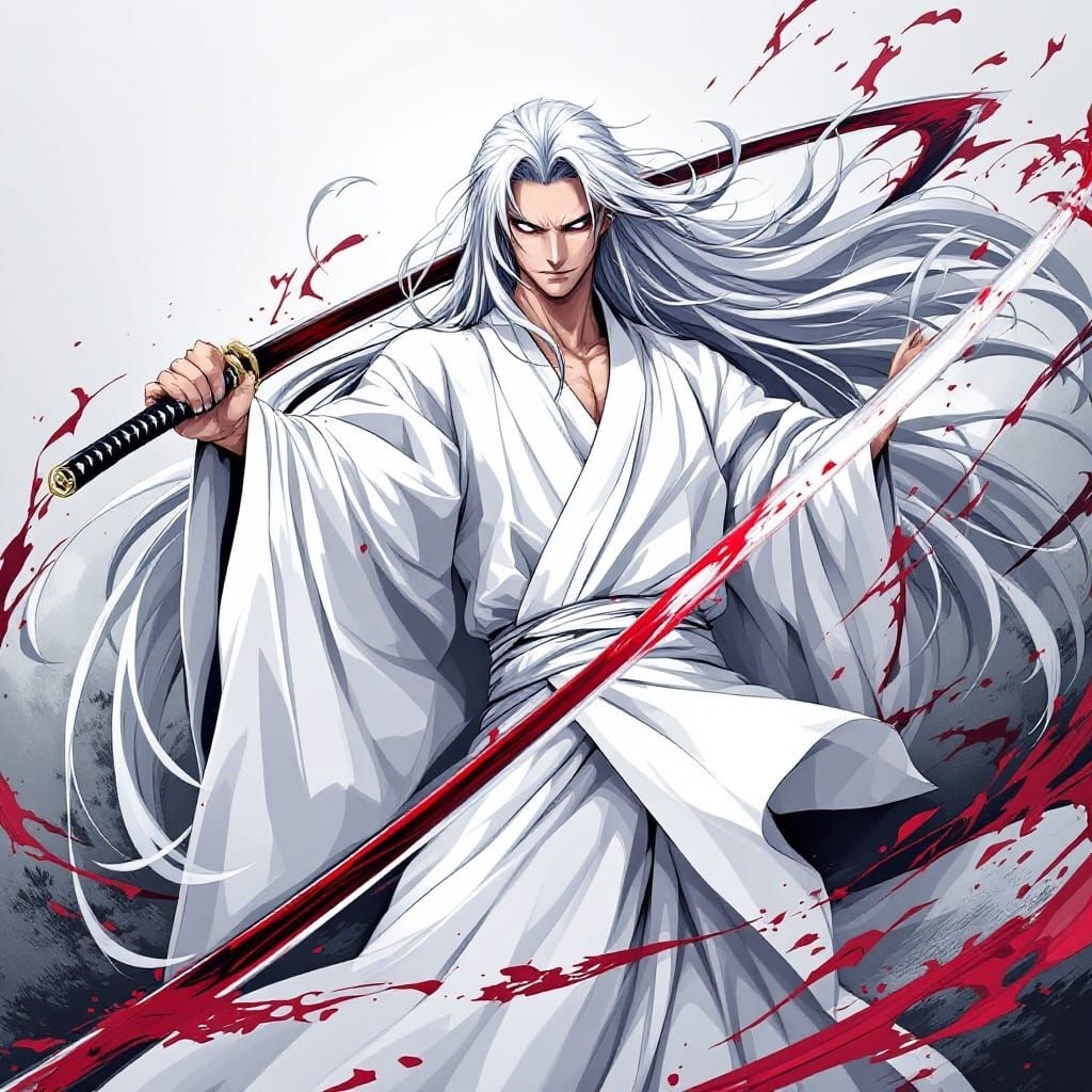 Bleach Soul Reaper with Crimson Blade, Anime Style