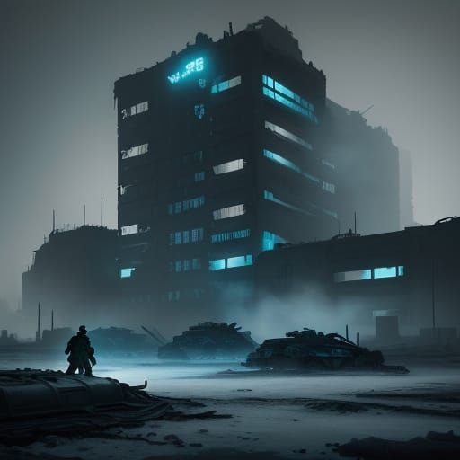 Frozen Metropolis in Dystopian Despair