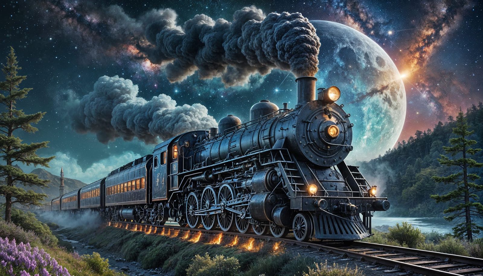 An illustration of a fantasy coastal landscape, a fantasy bi...