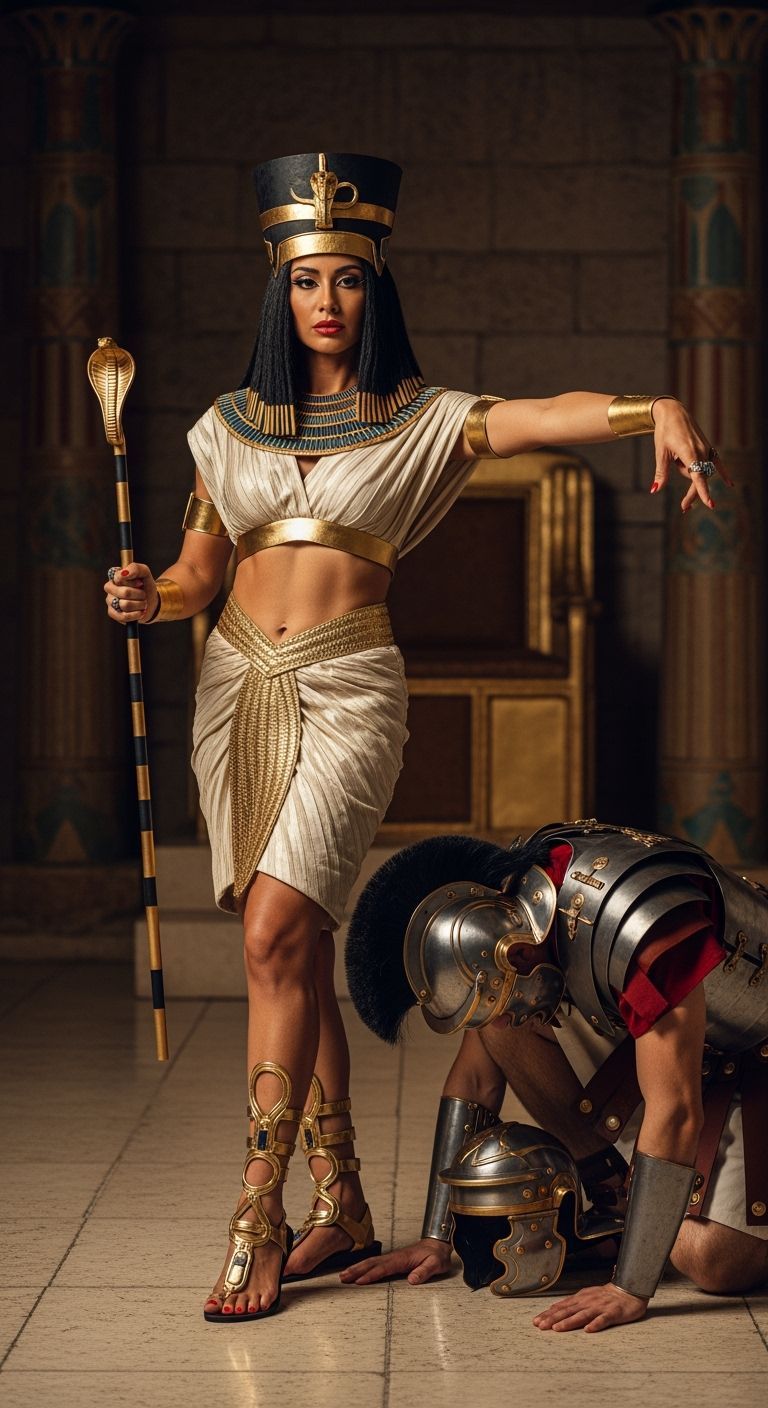 Egyptian Queen in Throne Room, Professional Photography