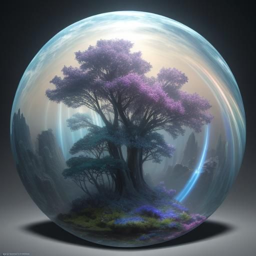 Dreamlike Surreal Scene with Floating Planets