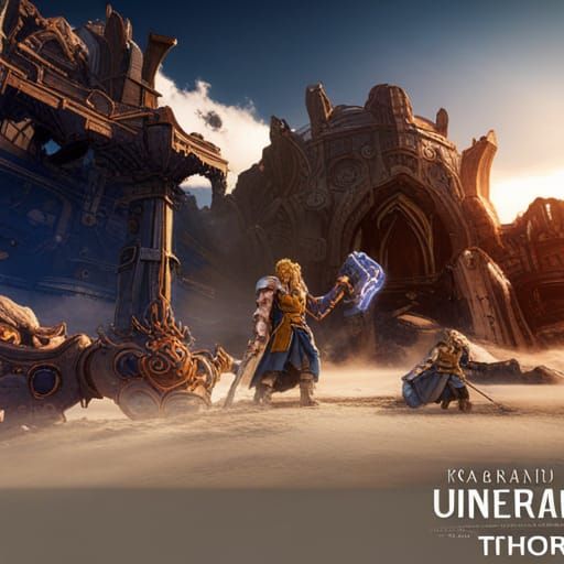 Thor at Ragnarök: Detailed Matte Painting