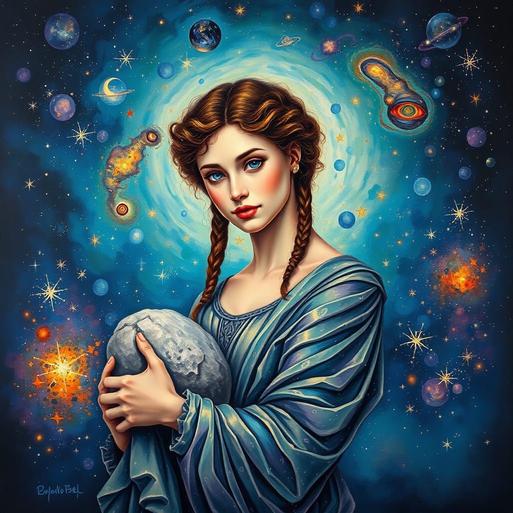 Galactic Goddess of Zeus, Neo-Impressionist Style