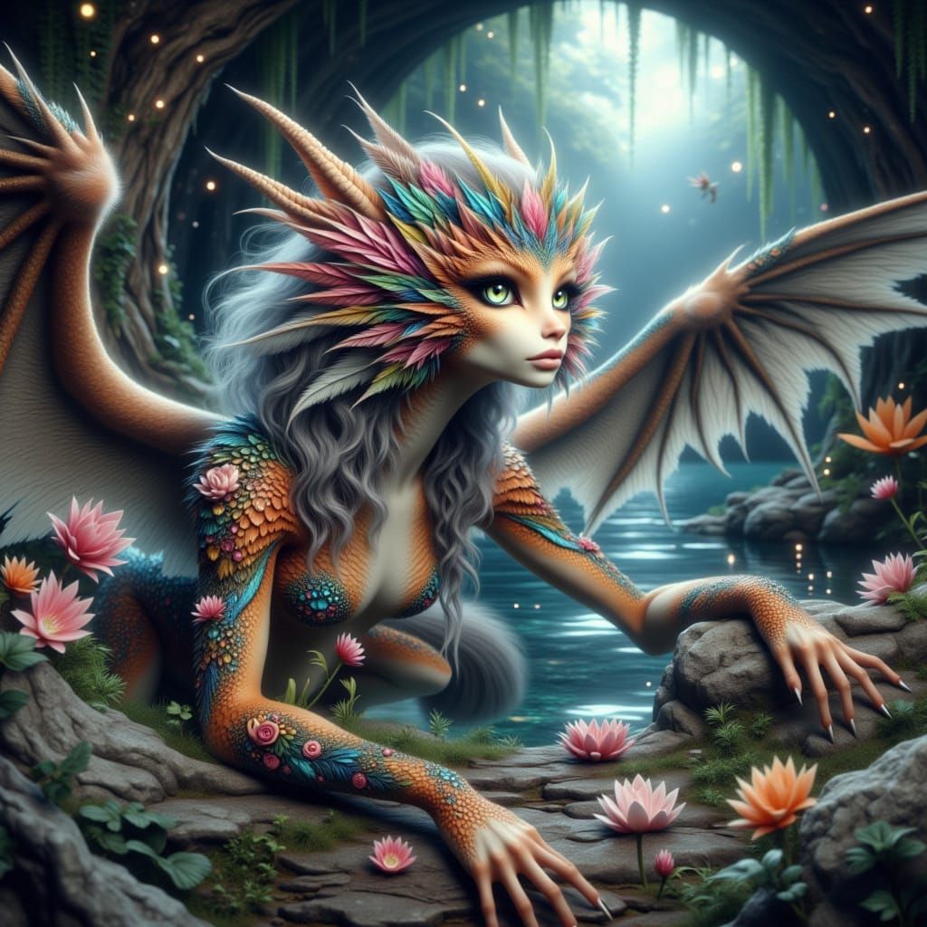 Magical Hybrid Winged Creatures Emerge from Cave