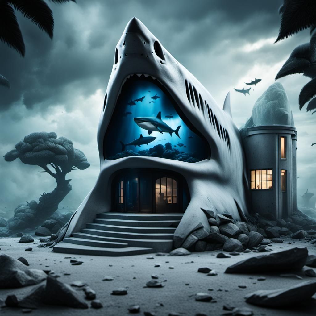 3D Printed Concrete Shark House