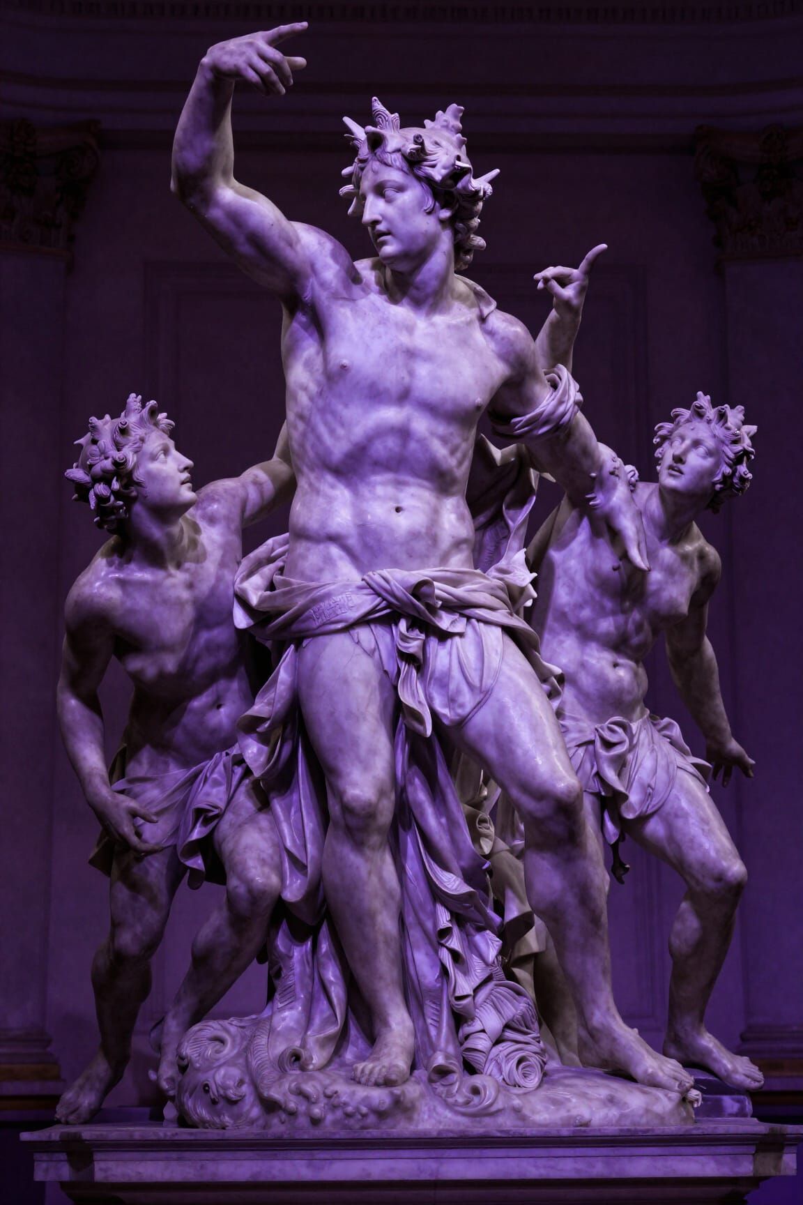 Baroque Sculpture Masterpiece in Violet Hues