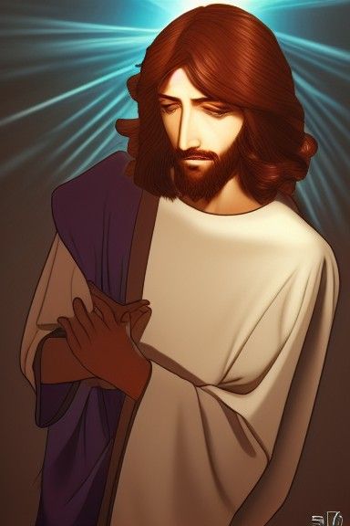 Dystopian Anime Jesus in Bishōnen Style