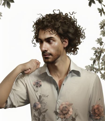 Italian Man Portrait in Hyperdetailed Digital Art Style