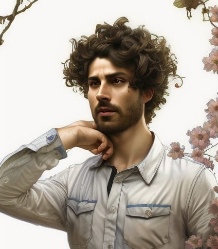 Italian Man Portrait in Digital Art Style