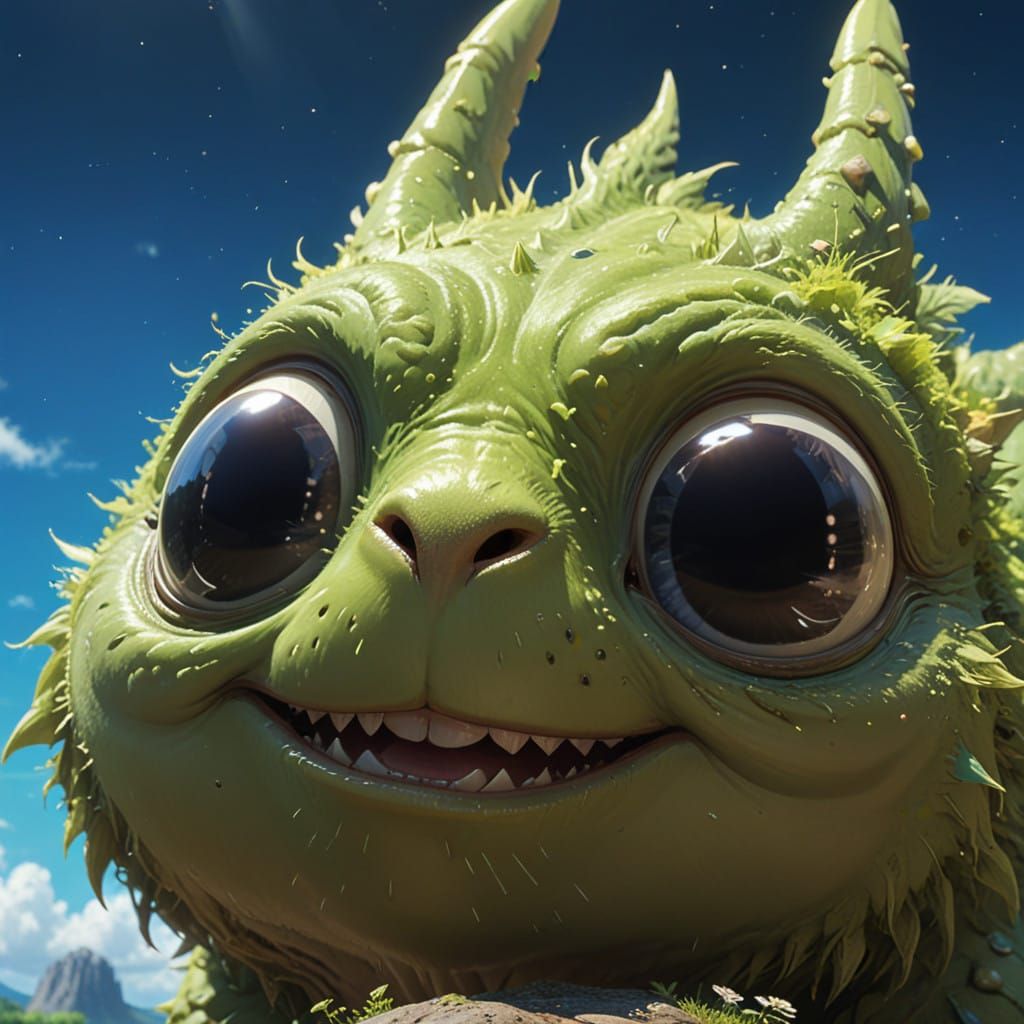 Whimsical Ghibli-Inspired Alien Creature