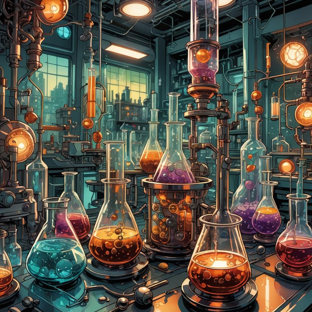 Guanine Sample in Futuristic Comic Book Art