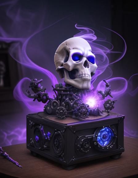 Sinister 3D Skull with Galaxy Eyes