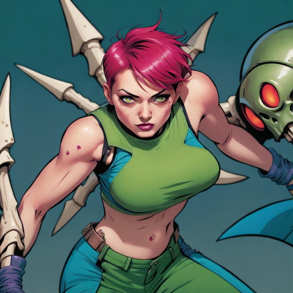 Marrow: Comic Book Art of Woman with Bone Protrusions