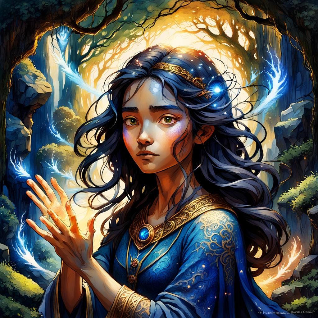 Mystical Healer Radiates Golden Light