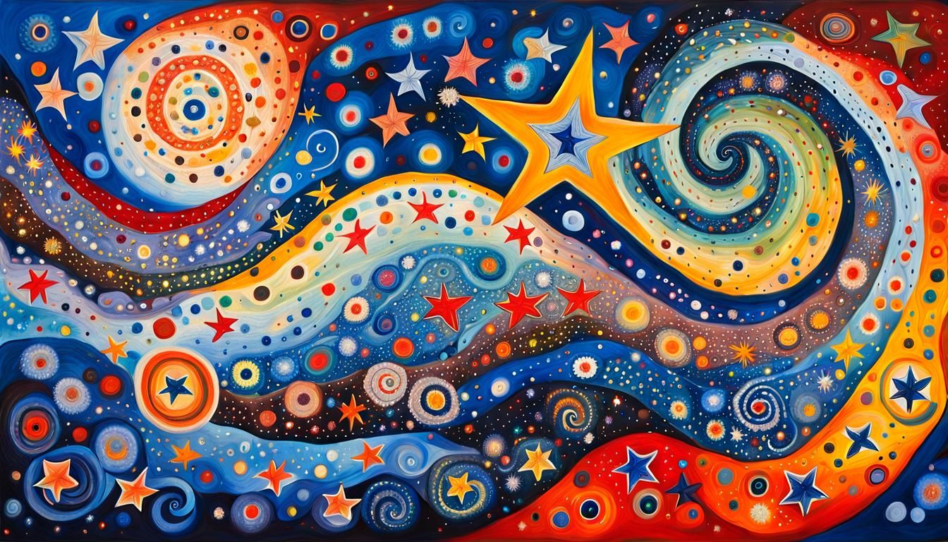 Dreamtime Star Cluster in Abstract Expressionist Style