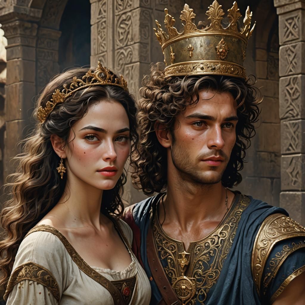 Young King David and Girlfriend: Fantasy Concept Art