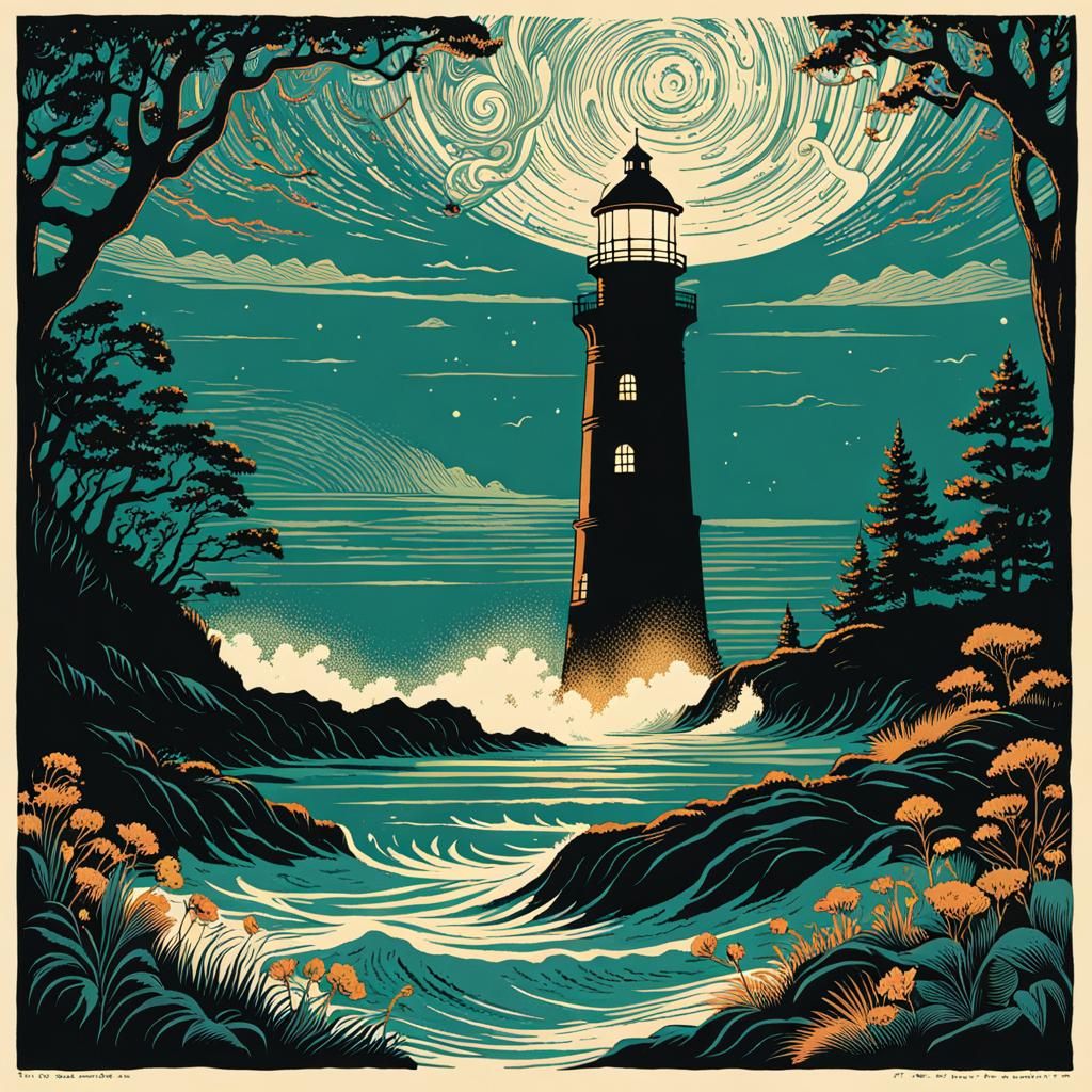 Lighthouse Keeper's Secret: Silhouette Animation Art