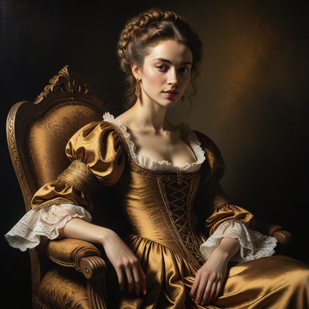 Baroque Beauty in Twilight: A Rembrandt-Inspired Renaissance...