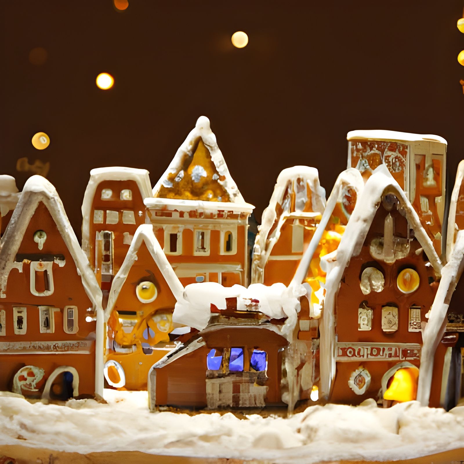 Festive Gingerbread City of Sweet Delights