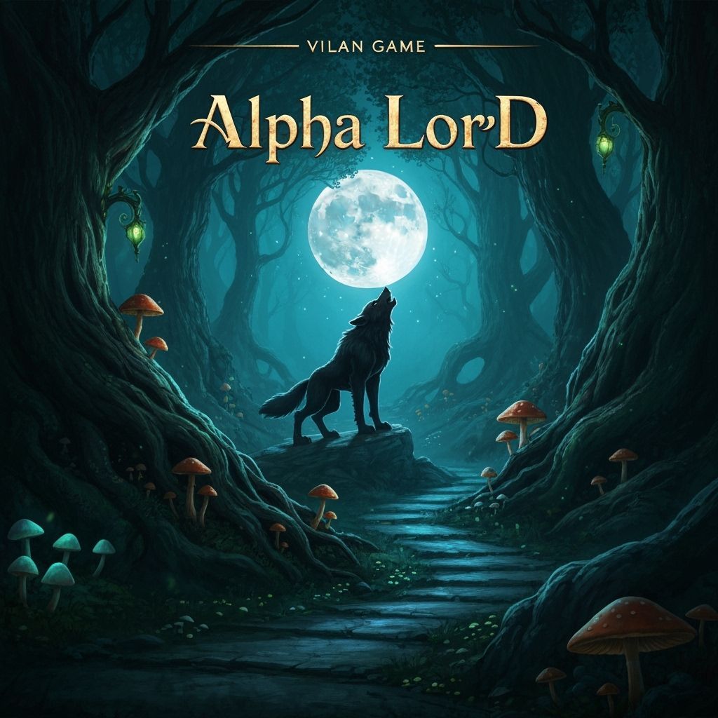 Werewolf Howling at Moon in Enchanted Forest