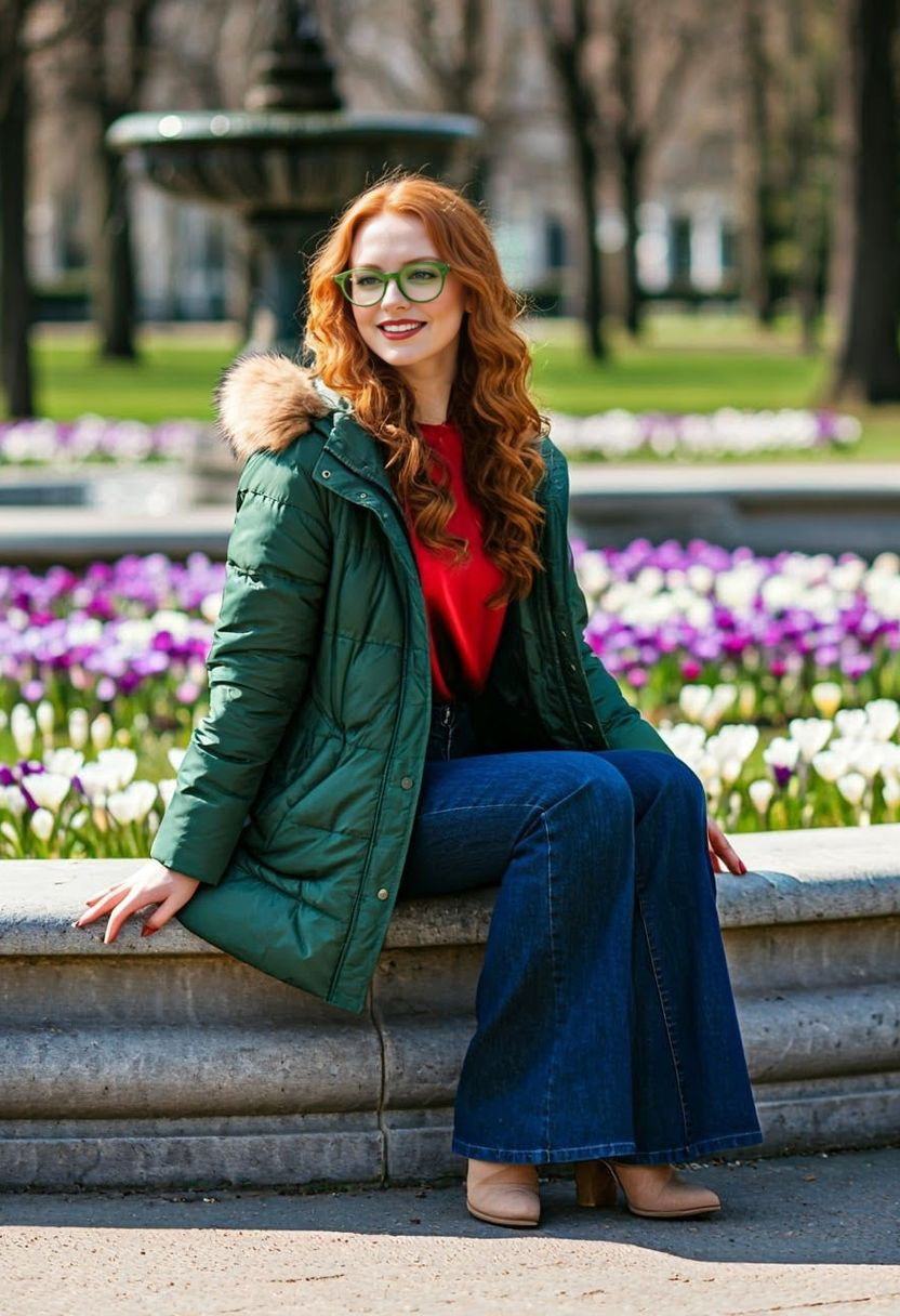 Redheaded Woman in Spring Bloom