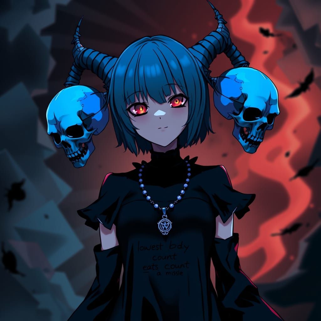 Anime Wither Girl in Dark Fantasy Style