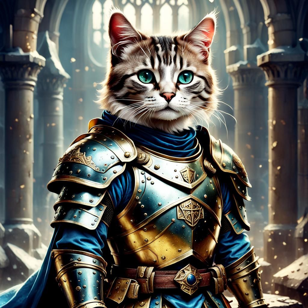 King Arthur as a cute cat
