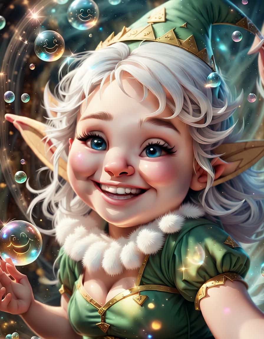 Elf Portrait Of The Elf Of Happiness