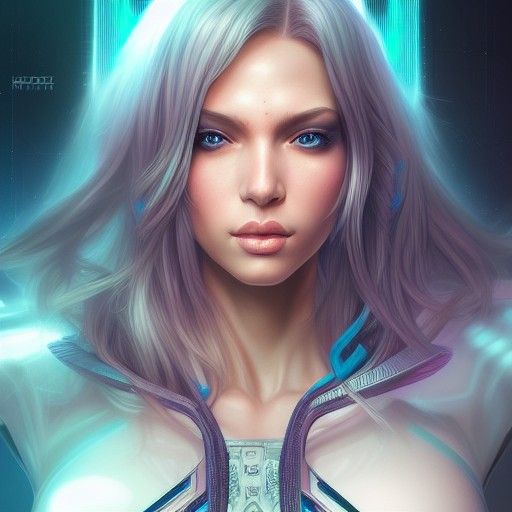 Hyperdetailed Cyberpunk Girl in Cel-Shaded Digital Art