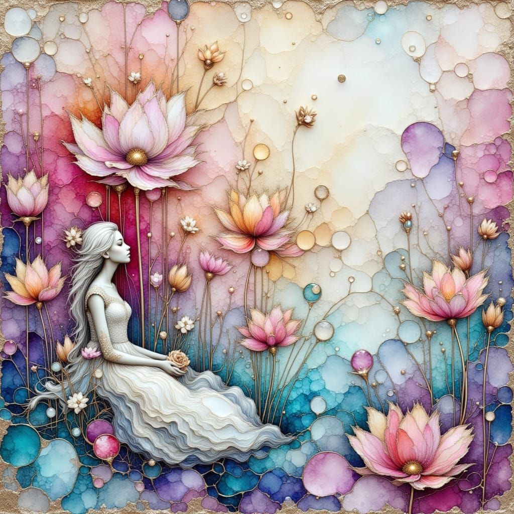 Whimsical Watercolor Dreamscape in Monet Style