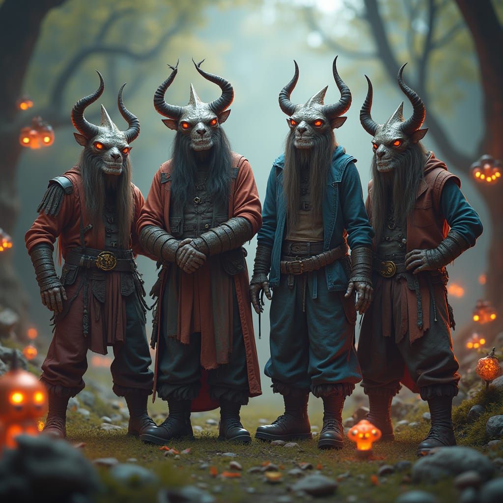 Fantastical Metalheads in Whimsical Fantasy Realm