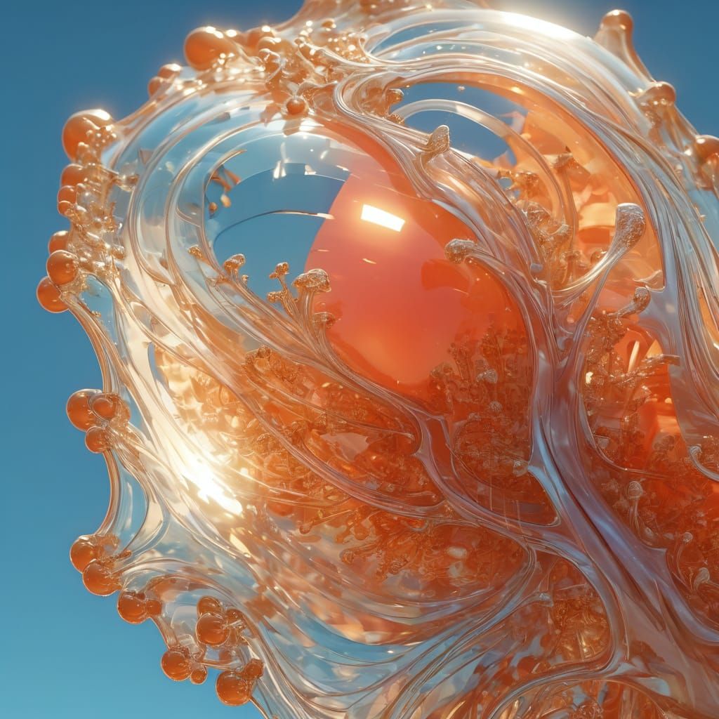 Crystalline Mask with Coral Protrusions in Ethereal Glow