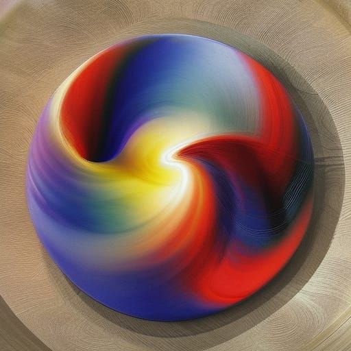 Abstract Expressionist Painting in Triadic Colors