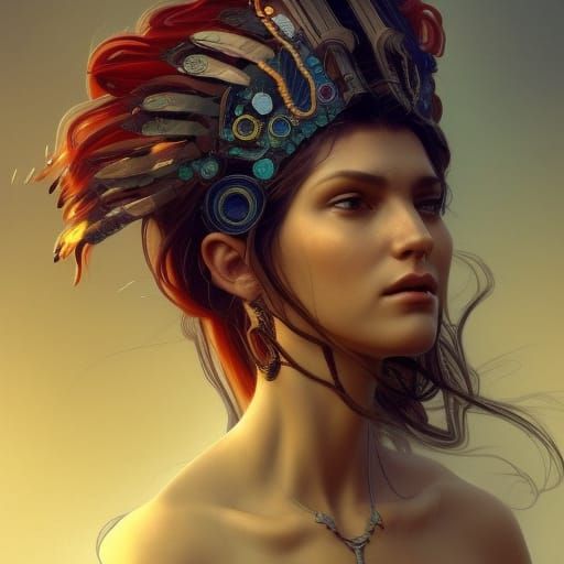 Elemental Goddess Portrait in Hyperdetailed Style